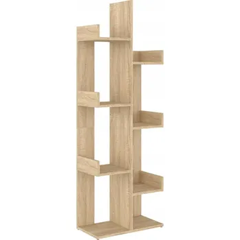 Knihovna Regál na knihy s 8 přihrádkami, dub Sonoma, 48x25,5x140 cm