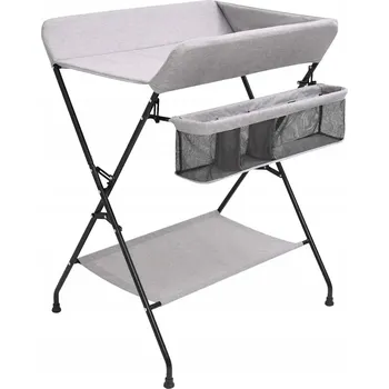 přebalovací pult a komoda Skládací Přebalovací Pult s Přihrádkami Světle Šedý 80,5x67x102,5 cm