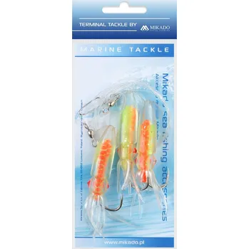 Mořský Návazec Mikado Squid Rig 7,5cm Háček 4/0 Oranžovo-Zelený