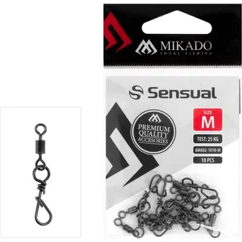 10ks - Obratlík Rolling S Kroužkem Mikado BN Velikost MICRO