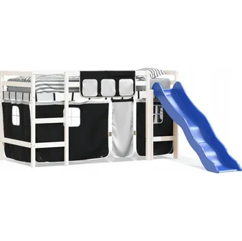 Postel Bílá patrová postel z masivního borovicového dřeva 205,5 x 87,5 x 113,5