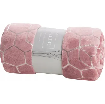 Přehoz na lůžko Deka MALIBU růžová / stříbrná