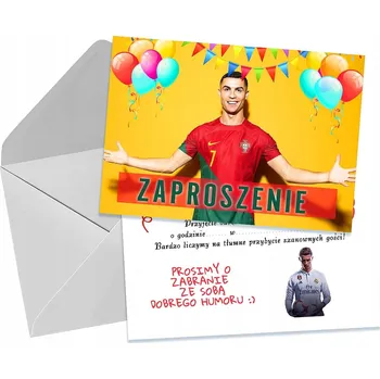 Pozvánka POZVÁNKY PRO DĚTI DĚTSKÉ NAROZENINOVÉ CRISTIANO RONALDO + OBÁLKA
