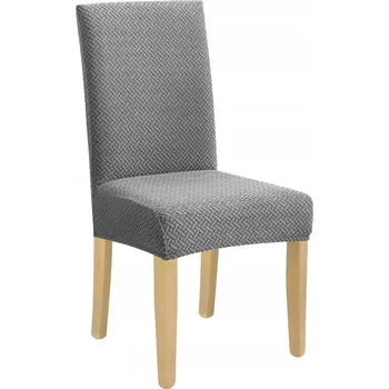 Potah na židli ŠEDÝ ŽAKÁROVÝ ELASTICKÝ POTAH NA ŽIDLI - UNIVERZÁLNÍ, HUSTÝ, VZOR RYBÍ KOST