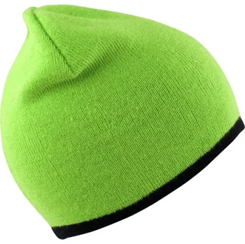 Čepice Result Headwear Oboustranná pletená čepice - onesize lime green/black