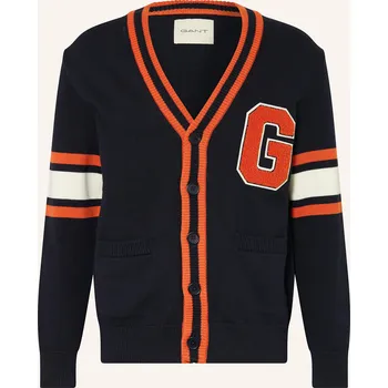 Pánské oblečení Gant Pánský Pletený Kardigan, tmavě modrá, S
