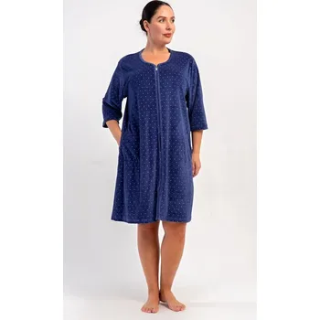 Dámské šaty Dámské domácí šaty s tříčtvrtečním rukávem Alex - modrá - 4XL