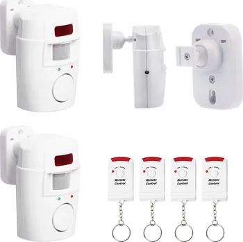BEZDRÁTOVÝ ALARM SENZOR POHYBU SIRÉNY PRO GARÁŽOVÝ DŮM + 4 OVLADAČE BATERIE