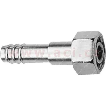 fitinka hliníková namačkávací o-kroužek samice 180° pro hadice G8 (10 mm) závit UNF 3/4"