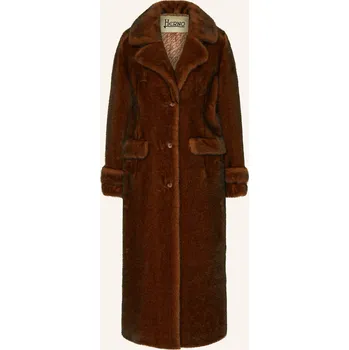Dámský kabát Herno Dámský Kabát Z Umělé Kožešiny, hnědá, 34