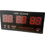 HODINY 4622, Velké, nástěnné LED hodiny s teploměrem a datumem, zobrazení sekund Barva: Modrá