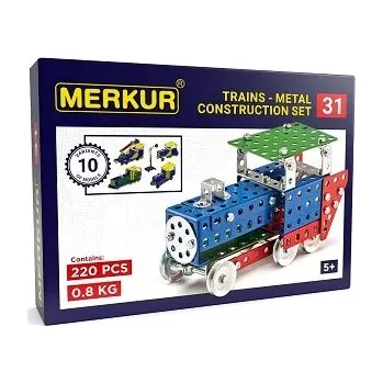 Stavebnice Merkur STAVEBNICE MERKUR 031 ŽELEZNIČNÍ MODELY 10 MODELŮ 220 ks