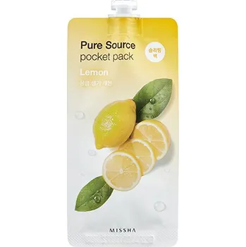 Pleťová maska MISSHA Pure Source Pocket Pack (Lemon) – Noční revitalizující maska s extraktem z citronu