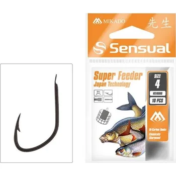 Rybářský háček 10ks Háček Mikado Sensual Super Feeder Velikost 16