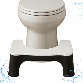 Podnožka k WC Toaletě Stolička Protiskluzová do Koupelny BÍLO-ČERNÁ