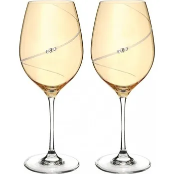Sklenice Diamante sklenice na červené víno Silhouette City Amber s krystaly Swarovski 470 ml 2KS