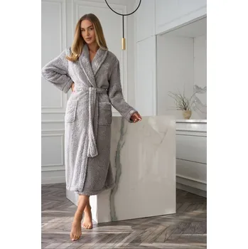 Dámské noční prádlo L&L župan dámský 2560 dlouhý M šedá
