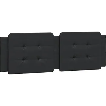 Polštář čelo postele z umělé kůže, 160 x 3 x 48 cm, černý