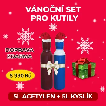 Příslušenství ke svářečce Vánoční autogenní set – acetylen + kyslík (plné lahve) sada pro svařování