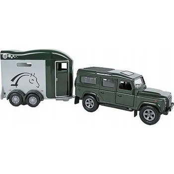 autíčko Auto Vozidlo Autíčko Kovové Pro Děti Land Rover Zelené S Přívěsem
