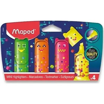 Zvýrazňovač Sada mini zvýrazňovačů Pixel Fluo - Maped - 4 kusy