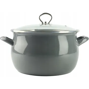 Hrnec Hrnec smaltovaný šedý HELENA 4L Plyn Indukce Tradiční Silesia Emalia