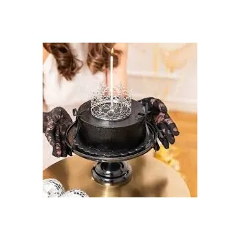 Vánoční ozdoba Zápich KORUNA Ozdoba na dort Stříbrná 10 cm