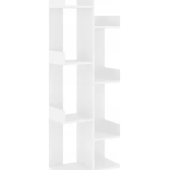 Knihovna Regál na knihy s 8 přihrádkami, bílý, 48x25,5x140 cm