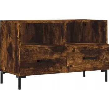 Televizní stolek TV stolek z materiálu na bázi dřeva, kouřový dub, 80x36x50 cm