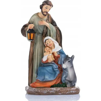Vánoční dekorace Vánoční betlém Figurka Svaté rodiny s oslíkem, jesličky 11 cm