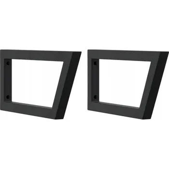 Trapezové konzoly pro police na desku a umyvadlo, Ocel, Černé 20x45 cm