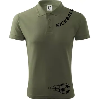 Pánská košile Kickball nápis šikmo - Polokošile pánská Pique Polo 203 - XL ( Khaki )