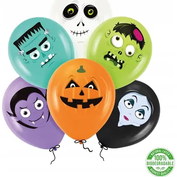 Balónek Latexové Balónky Bio Halloween Monster 30cm 6 ks