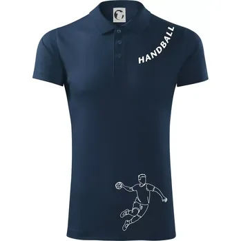 Pánská košile Handball nápis šikmo - Polokošile Victory sportovní (dresovina) - L ( Námořní modrá (velmi tmavá - téměř černá) )