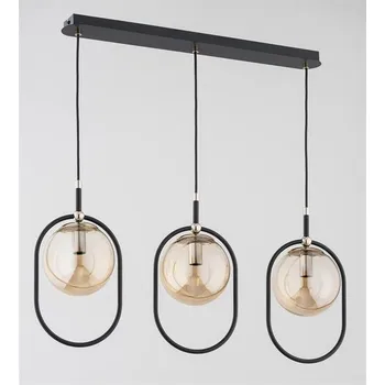 Stropní svítidlo AMARO 3xE14 černé, jantarové koule Alfa 62472 Lišta