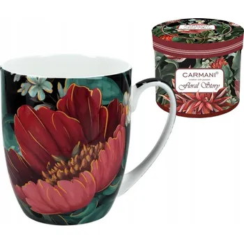 Hrnek Carmani Porcelánový hrnek z kostního porcelánu s květinovým motivem, 380 ml