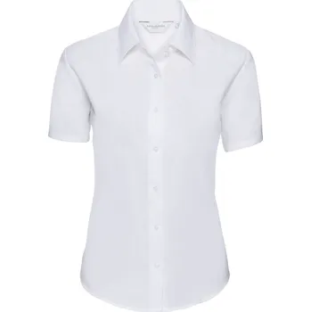 Dámská halenka Russell Collection Halenka Oxford s krátkým rukávem - S white