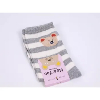 CNB BERLIN Ponožky DE 54260 šedé pruhované s medvídkem velikosti ponožek: 20-22 ( EUR vel. 31-34)