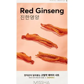 Pleťová maska MISSHA Airy Fit Sheet Mask (Red Ginseng) – Plátýnková maska s výtažkem z ženšenu