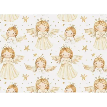 Balící papír Czechobal Vánoční papír 70x100 cm zlatí andílci