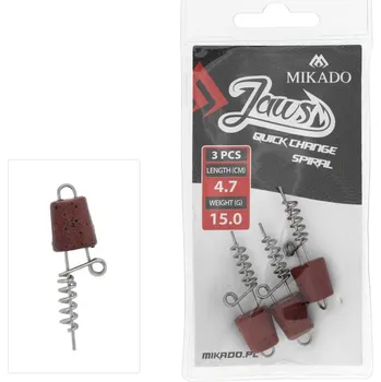 Rybářský háček 3ks - Šroubovací Spirála Mikado Jaws Quick Change 15gr 4.7cm