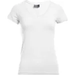Promodoro Dámské tričko Slim Fit s výstřihem do V - 3XL white