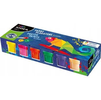 Vodová barva Plakátové barvy školní 12 barev 20 ml Kidea