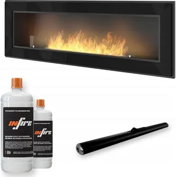 Biokrb Závěsný biokrb k zabudování Frame 1500 Černý se sklem Simplefire