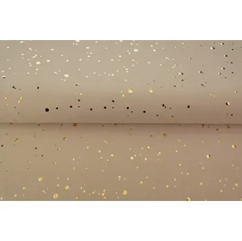 Úplet, zlaté puntíky CAFÉ LATTE (E) (Zlaté puntíky, fólie)