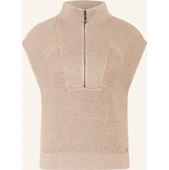 Dámská vesta Monari Dámská Pletená Vesta S Třpytivou Přízí, béžová, 36