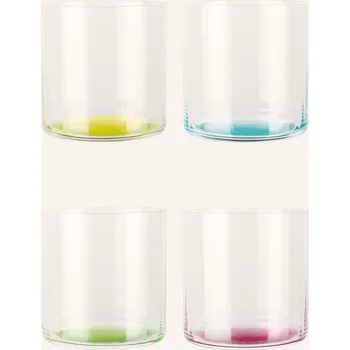 Sklenice Riedel Sada 4 Sklenic Happy h2o, světle zelená / žlutá / růžová