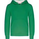 Kariban Dětská kontrastní mikina s kapucí - 12/14 light kelly green/white