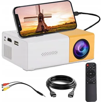 Projektor Přenosný promítací plátno Projektor s vysokým rozlišením Stereo zvuk H