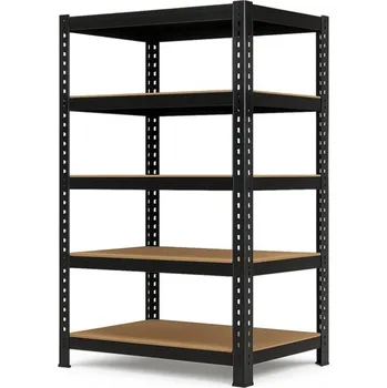Dílenský regál Regál 2160x1200x500 mm profesionální 5-policový, nosnost 1500 kg - černý